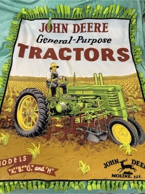 John Deere General Purpose Tractors 50” X 60” Fleece Tie Throw Blanket